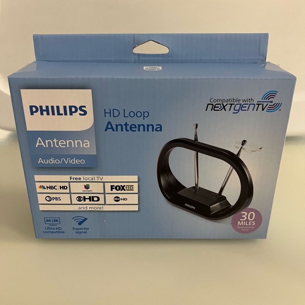 Philips TV Antenna. Brand new. Stop paying for cable & get major channels free!
